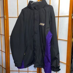 JMU Gortex Boathouse brand jacket XL black with purple accents